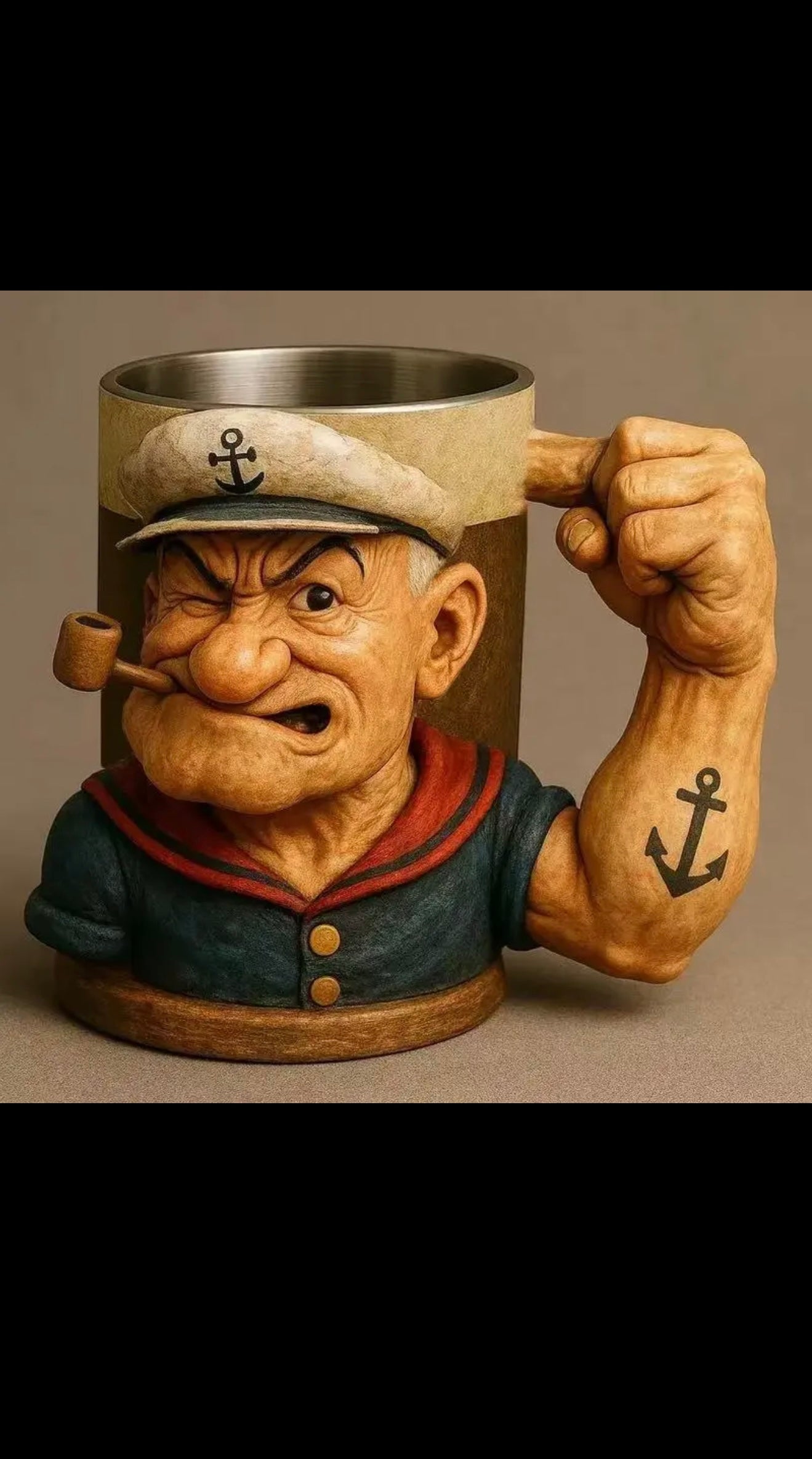 🔥 Popeye the Sailor 3D Mug Cup | Cartoon Character Ceramic/Resin Coffee Mug