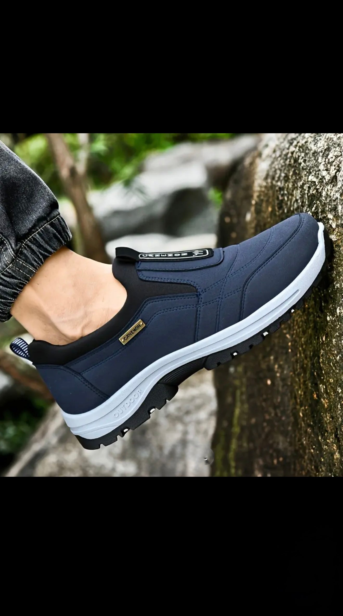 CANEMON Slip-On Casual Sneakers (Brown and Blue) US 9.5