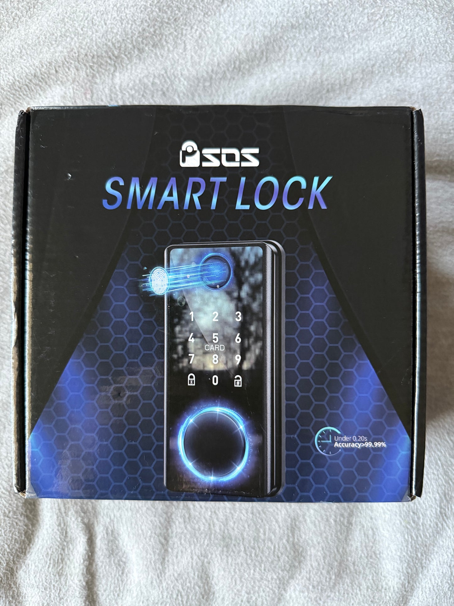 Psos Black Keyless Entry Fingerprint Biometric Keypad Smart Lock for Front Door