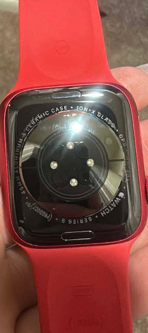 Apple Watch Series 9 GPS, Red Aluminum Case, 45mm Sport Band
