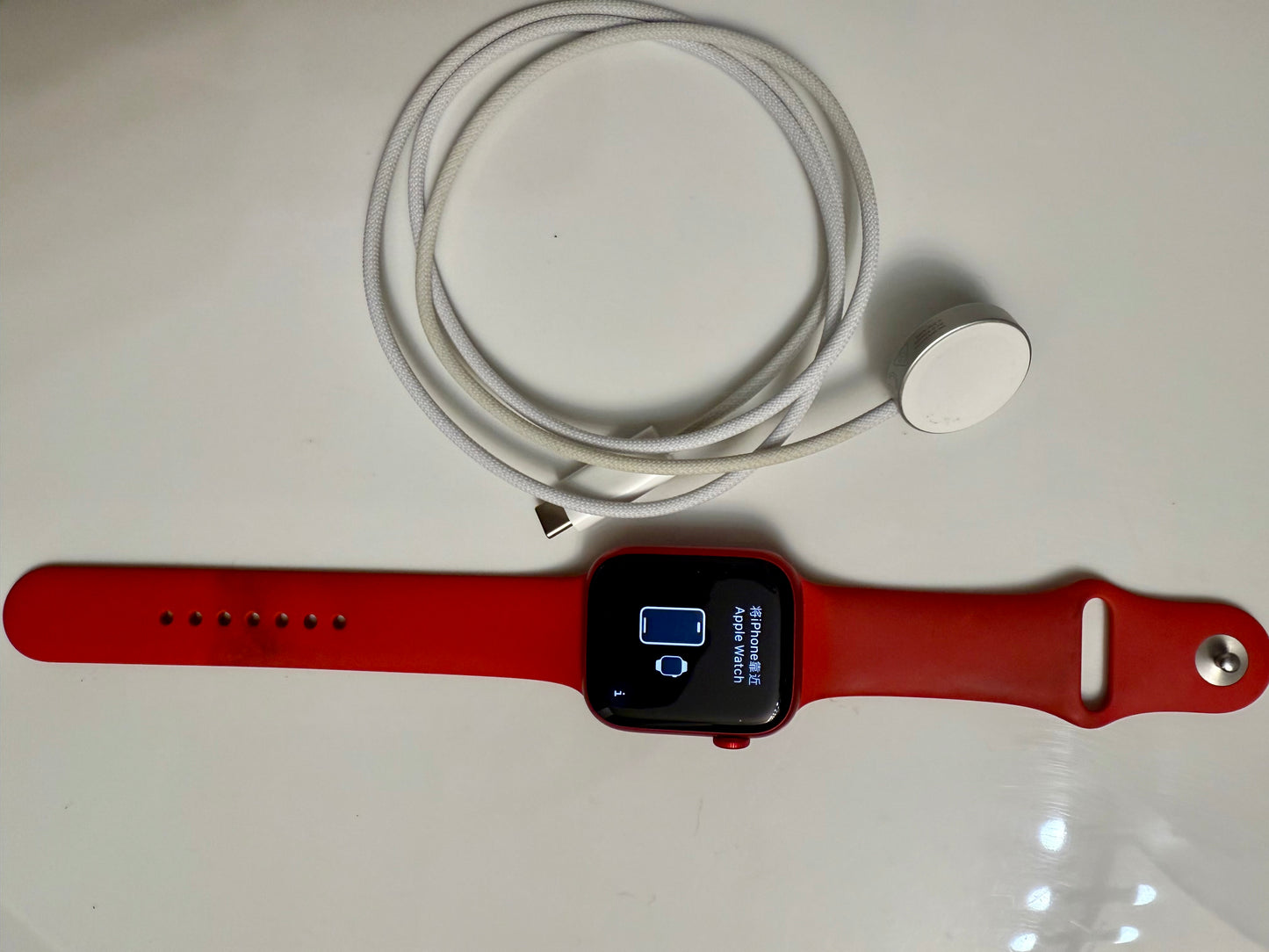 Apple Watch Series 9 GPS, Red Aluminum Case, 45mm Sport Band