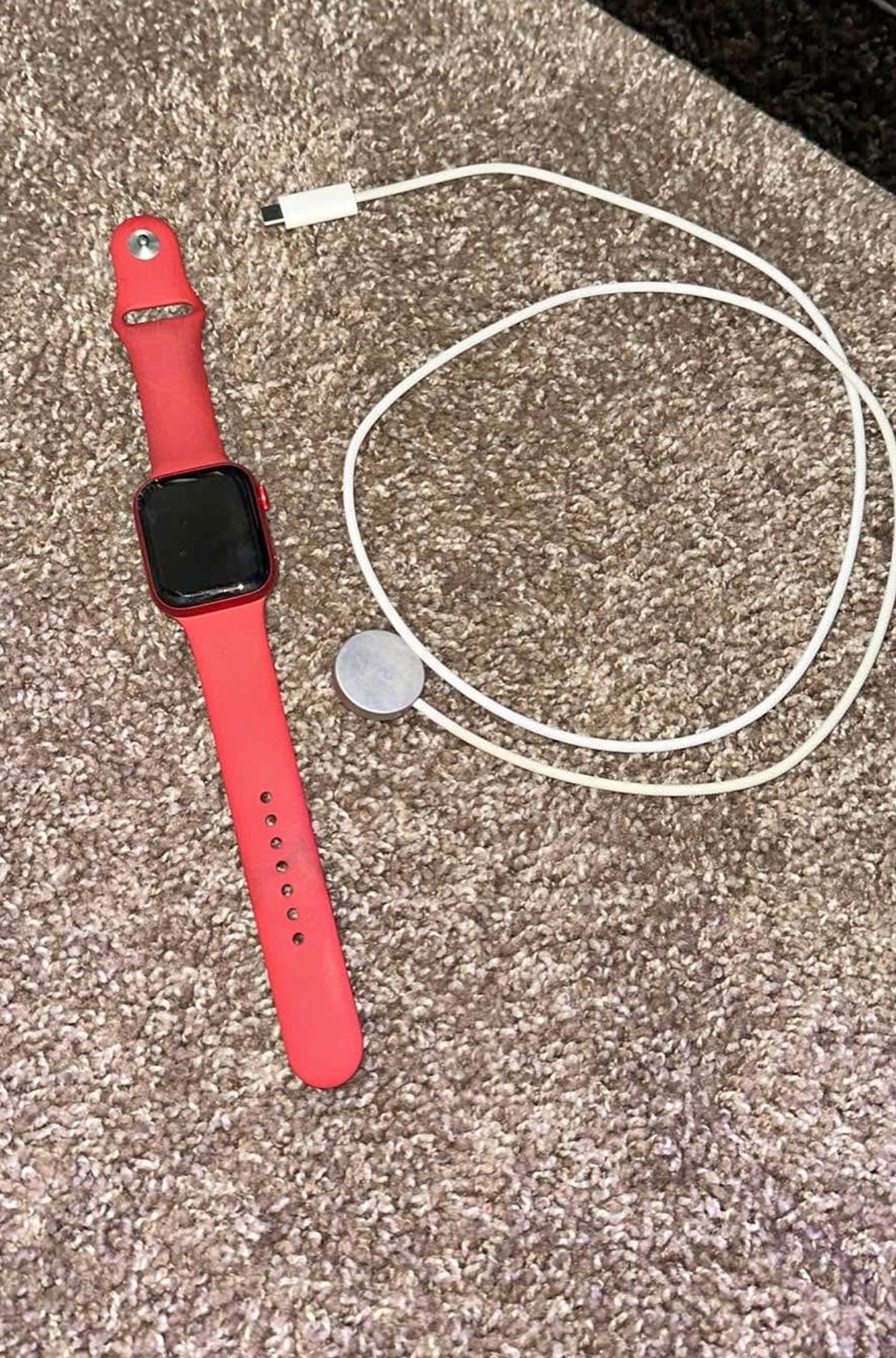 Apple Watch Series 9 GPS, Red Aluminum Case, 45mm Sport Band