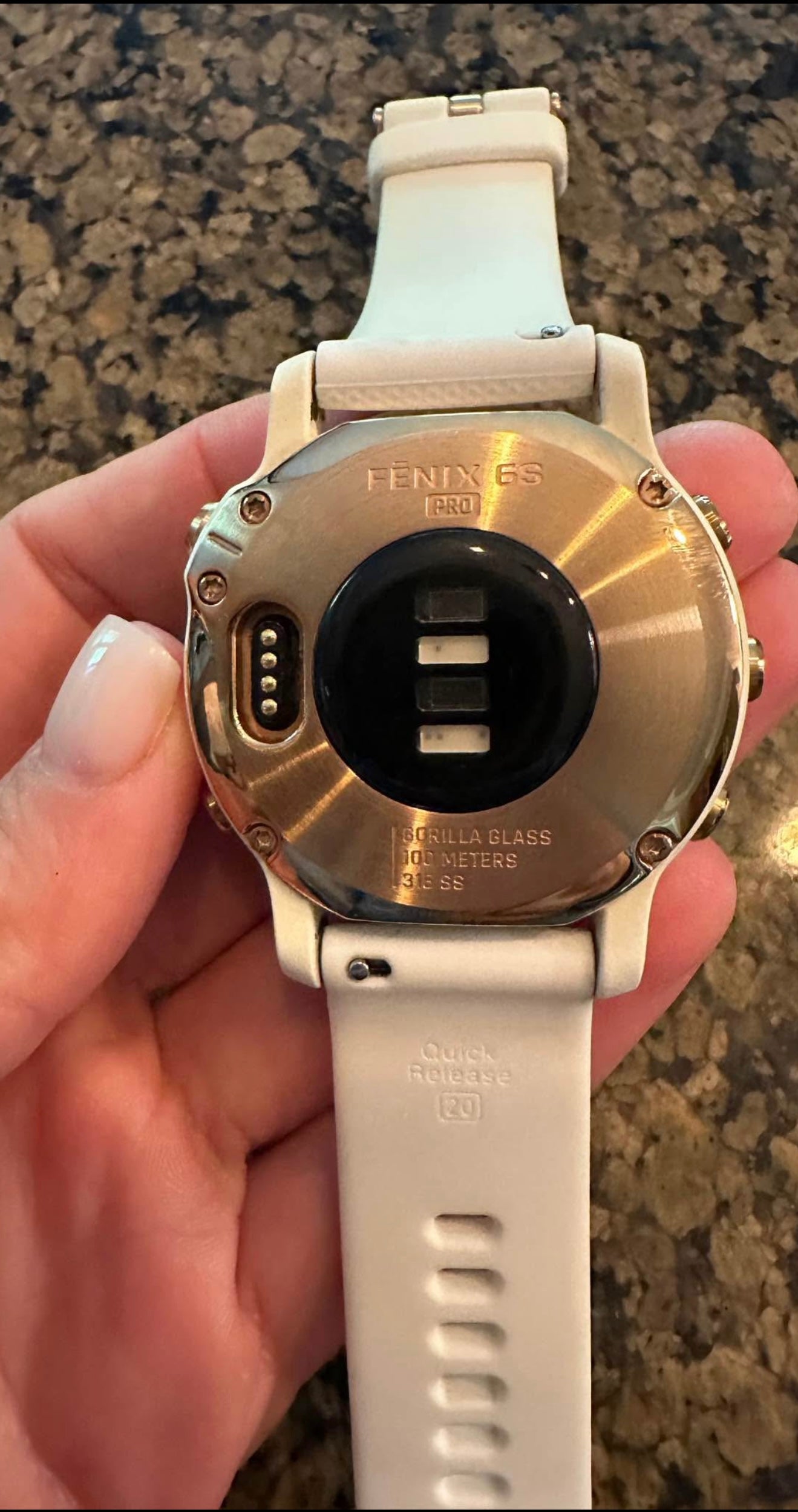The Garmin Fenix 6s Pro 1.2in Rose Gold with White Band GPS Watch