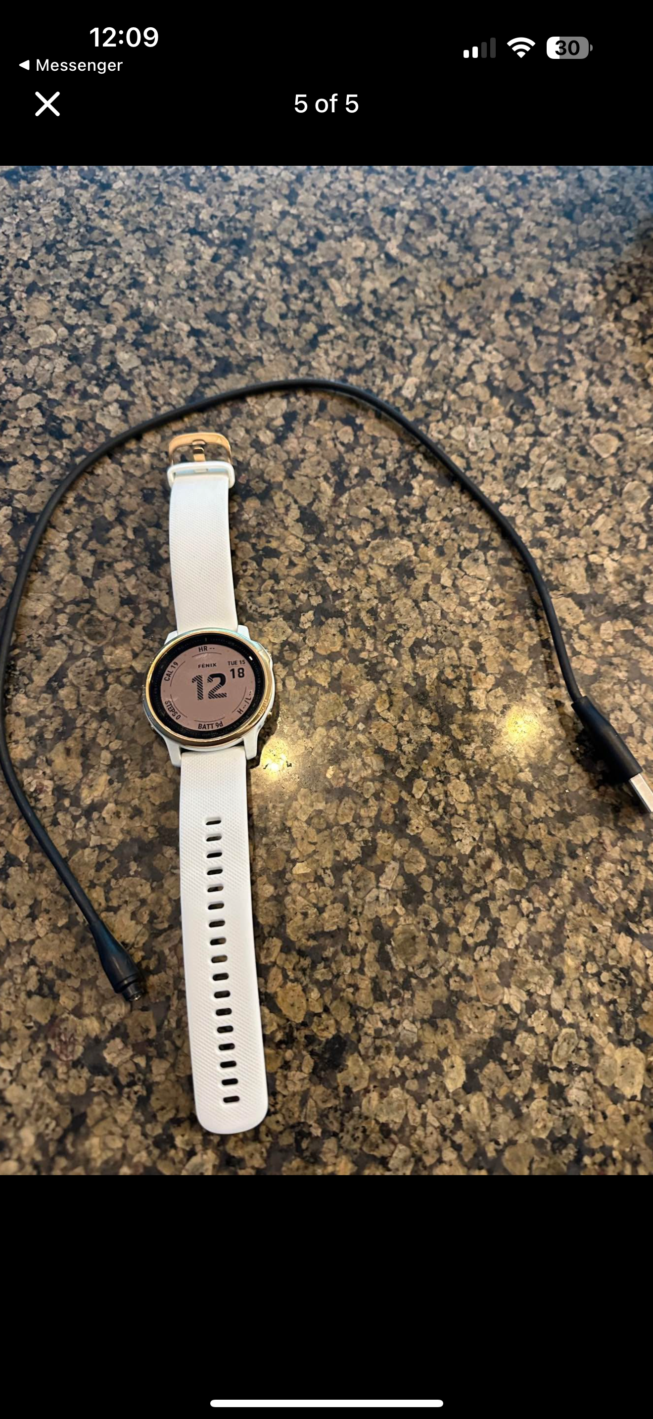 The Garmin Fenix 6s Pro 1.2in Rose Gold with White Band GPS Watch