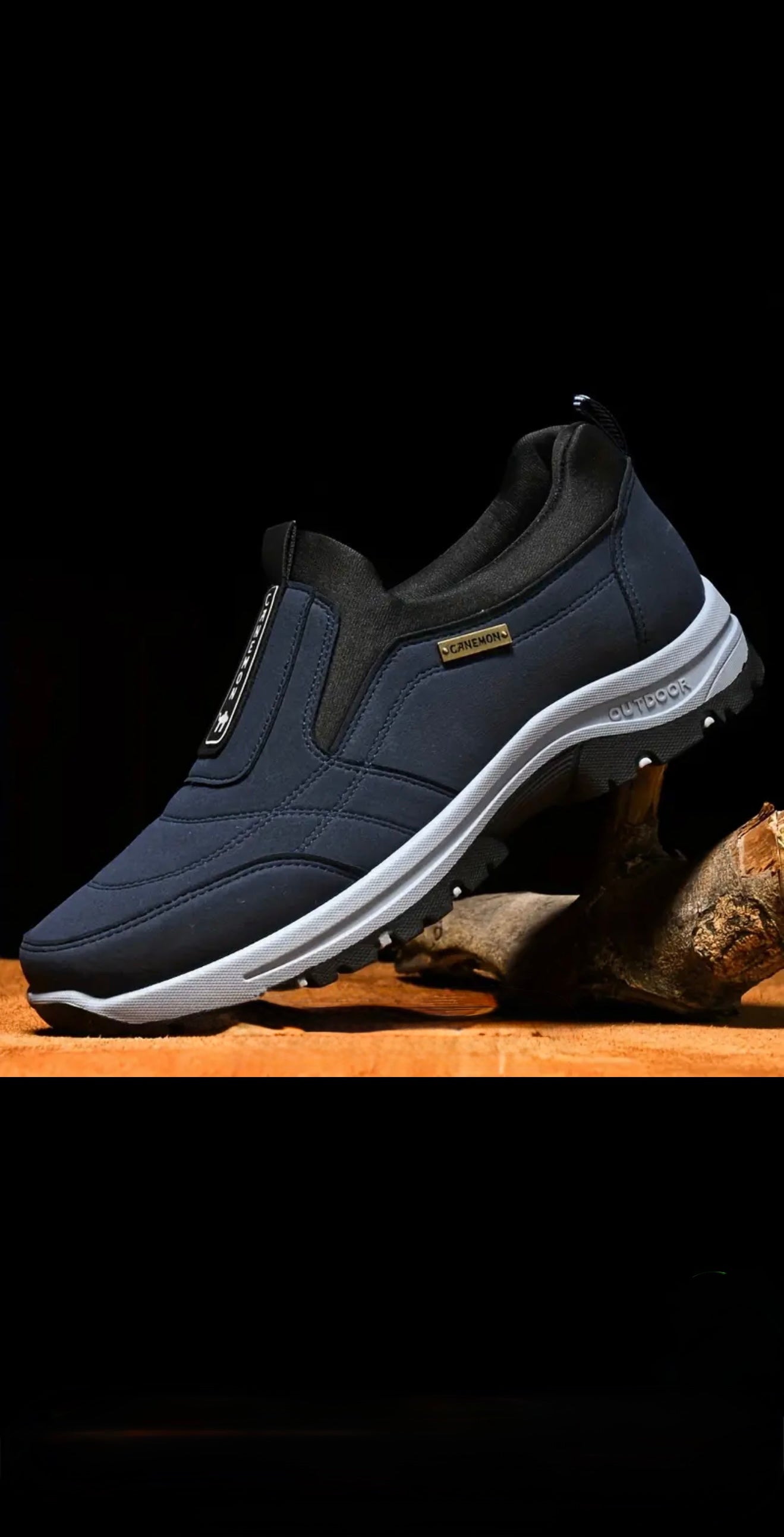 CANEMON Slip-On Casual Sneakers (Brown and Blue) US 9.5