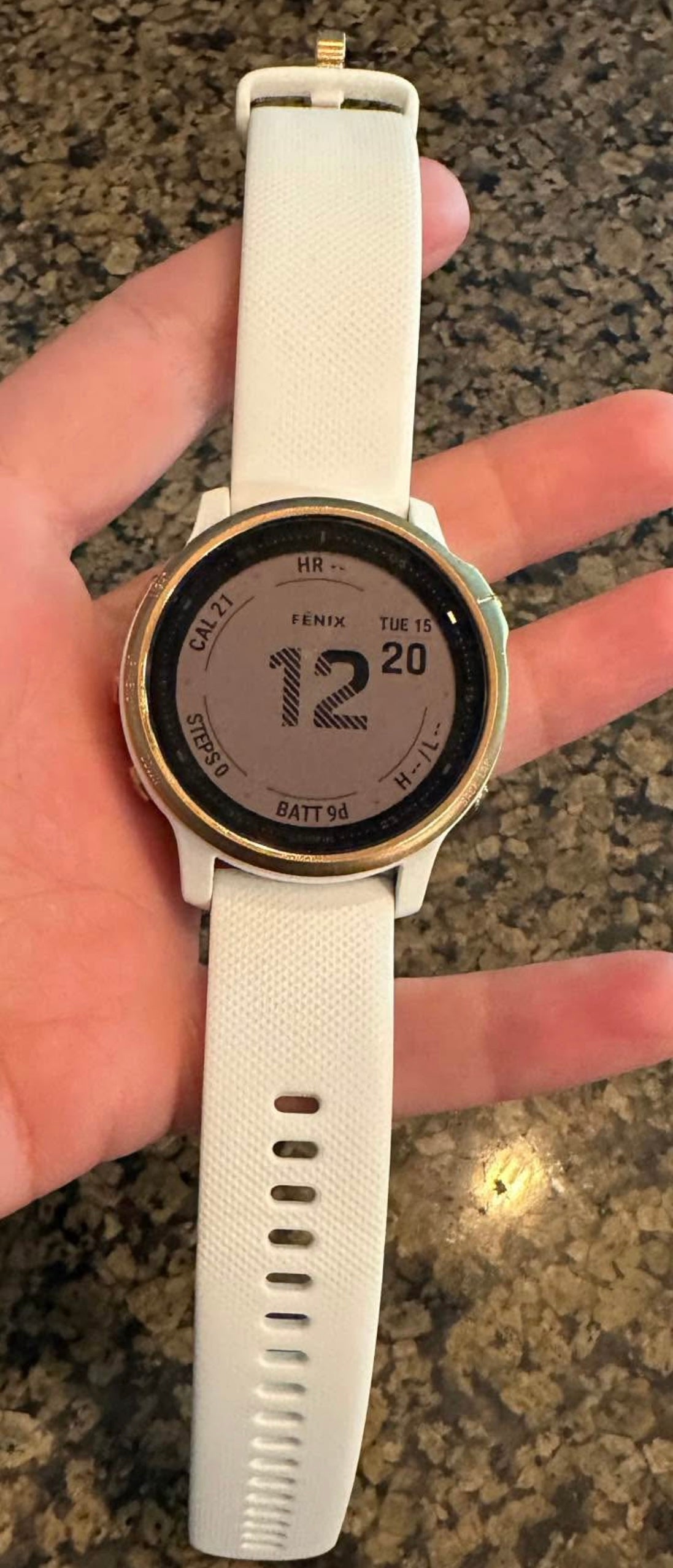 The Garmin Fenix 6s Pro 1.2in Rose Gold with White Band GPS Watch