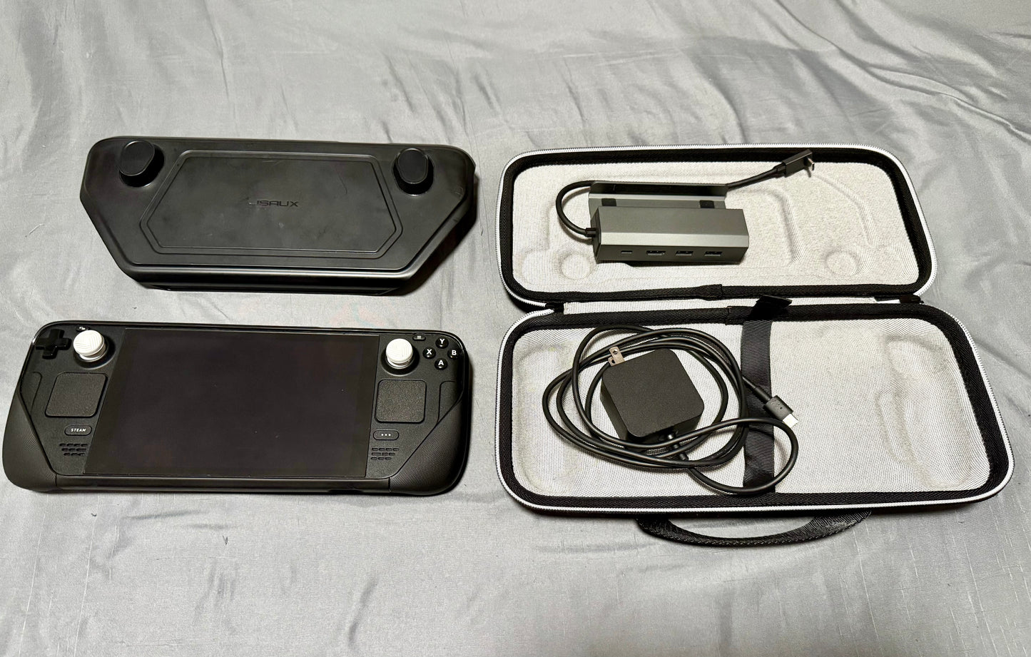 Valve Steam Deck Black 512GB LCD with Case Charger Dock Protective Cover Bundle