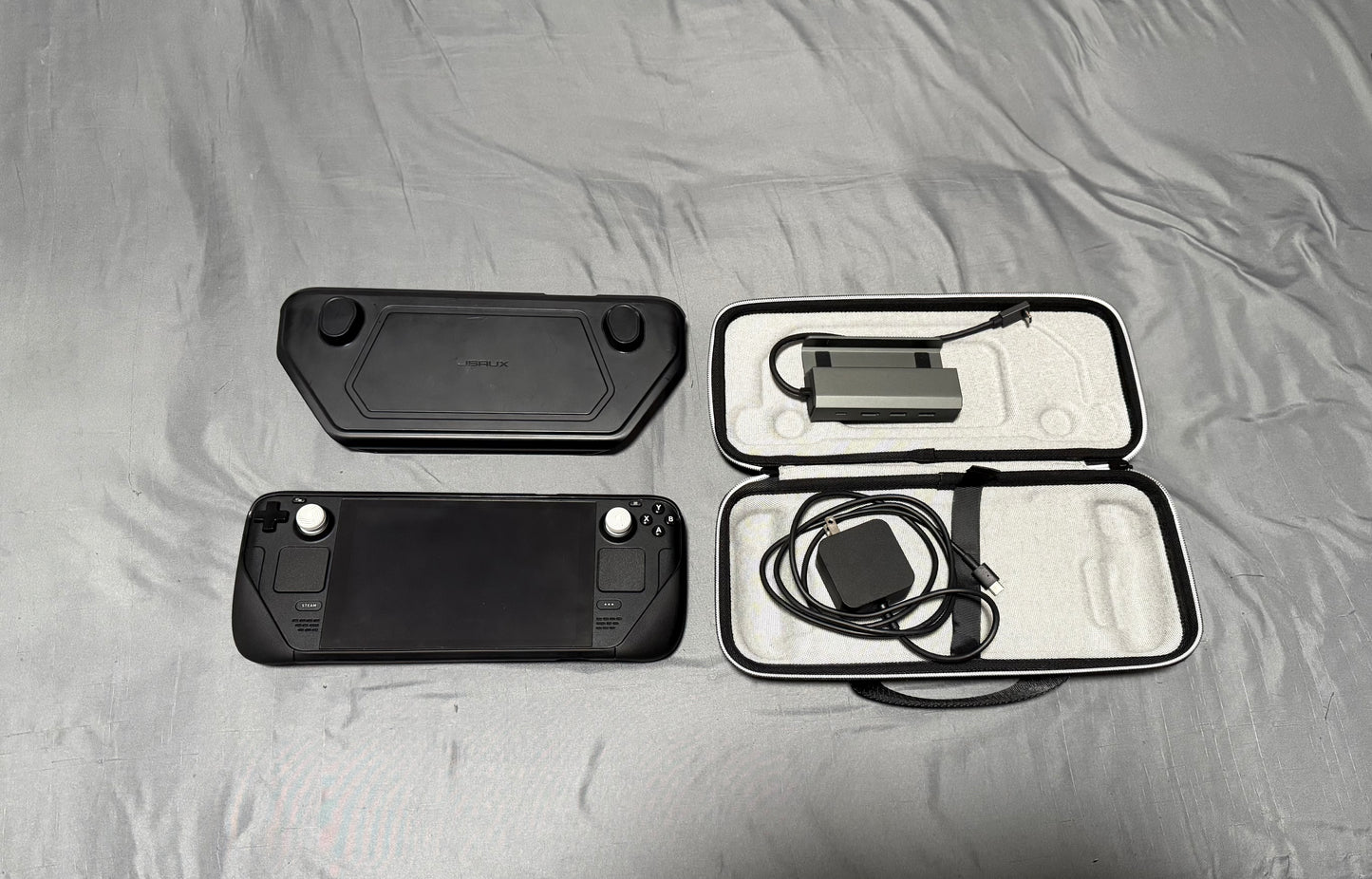 Valve Steam Deck Black 512GB LCD with Case Charger Dock Protective Cover Bundle