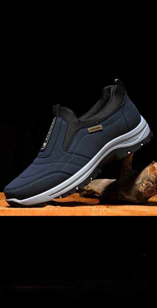CANEMON Slip-On Casual Sneakers (Brown and Blue) US 9.5