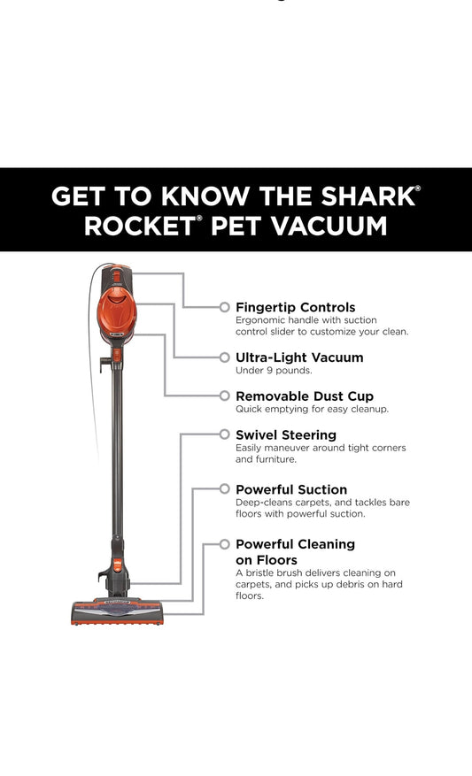Shark HV301 Rocket Orange/Gray Upright Vacuum Cleaner